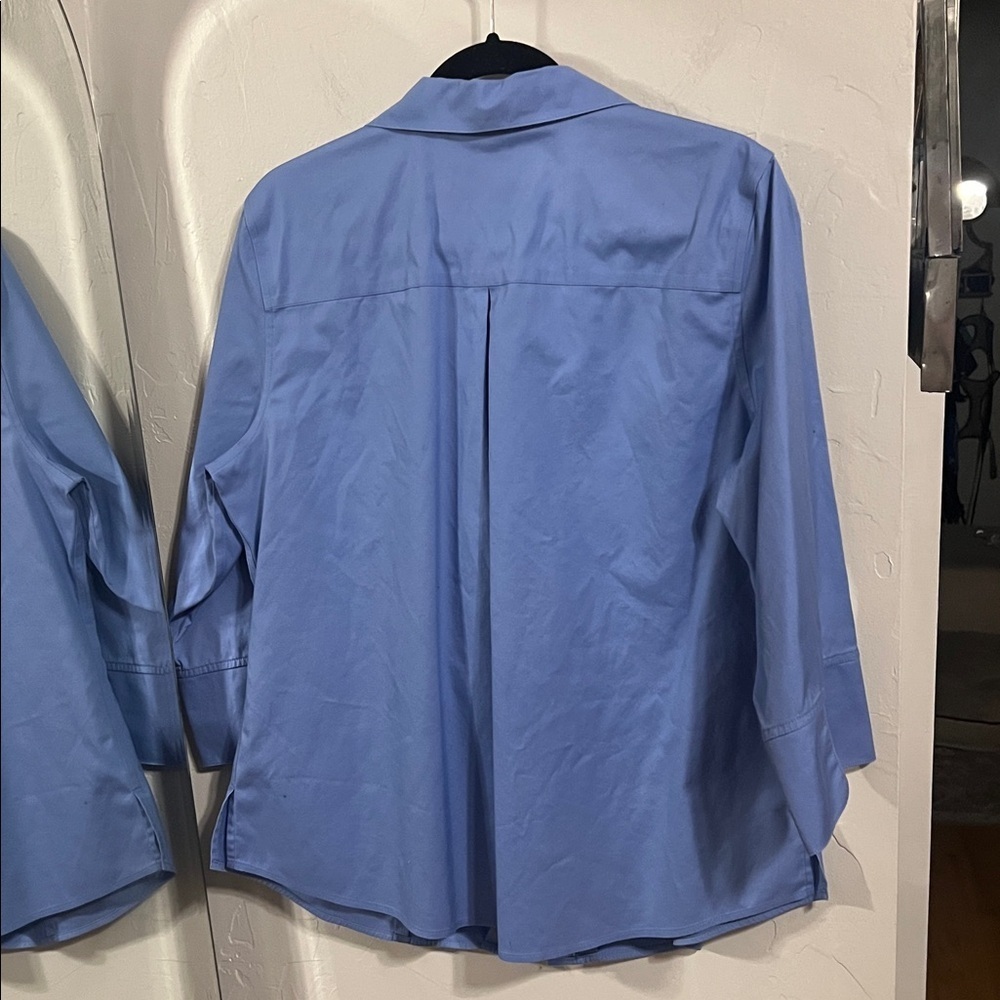 Chico's Classic Blue button up 3/4 sleeve Shirt - Picture 3 of 3